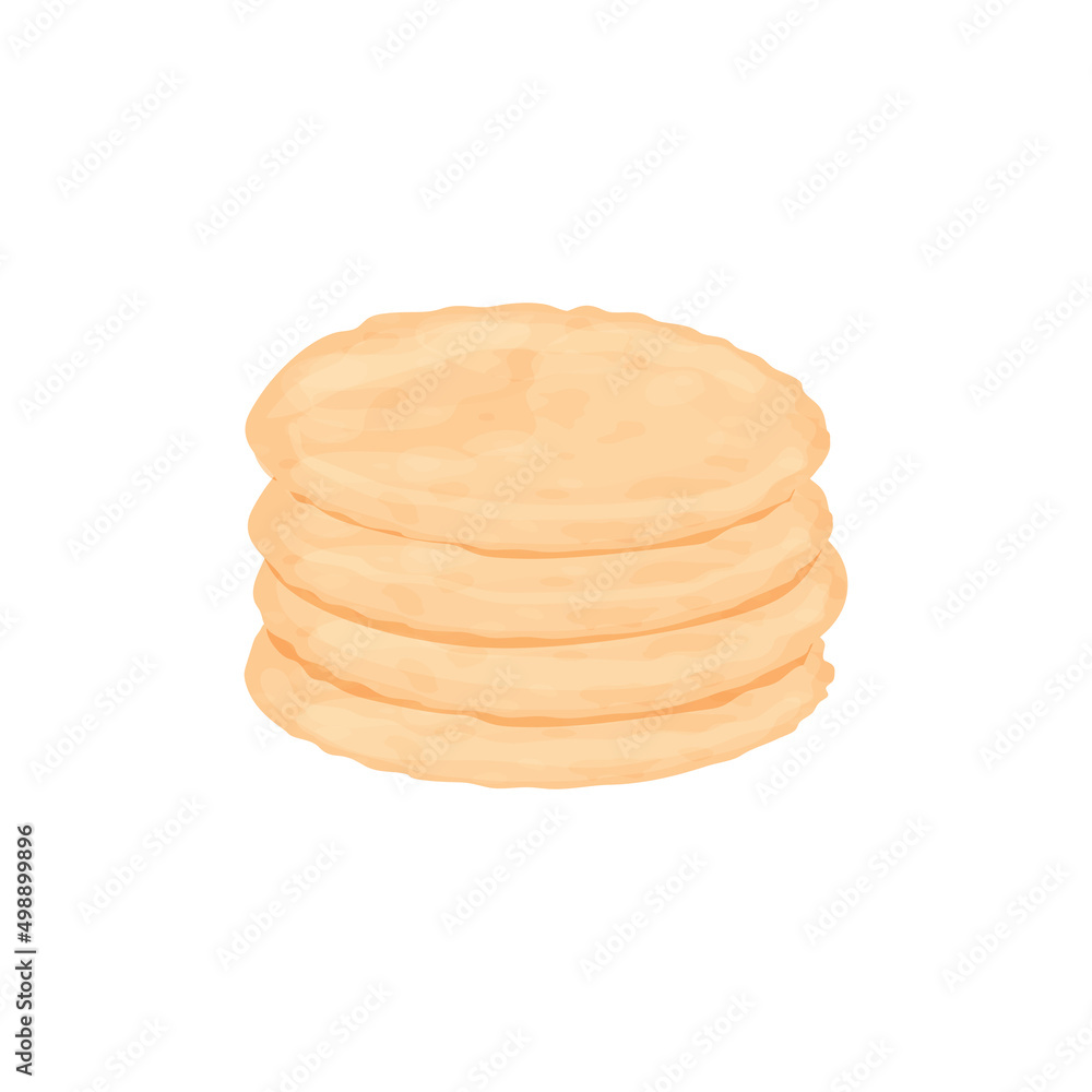 round flat bread flatbread isolated on white background. pita, tortilla, quesadilla, burrito, nachos template. National food of different nations. Vector illustration, cartoon round flat bread flatbread isolated on white background. pita, tortilla, quesadilla, burrito, nachos template. National food of different nations. Vector illustration, cartoon