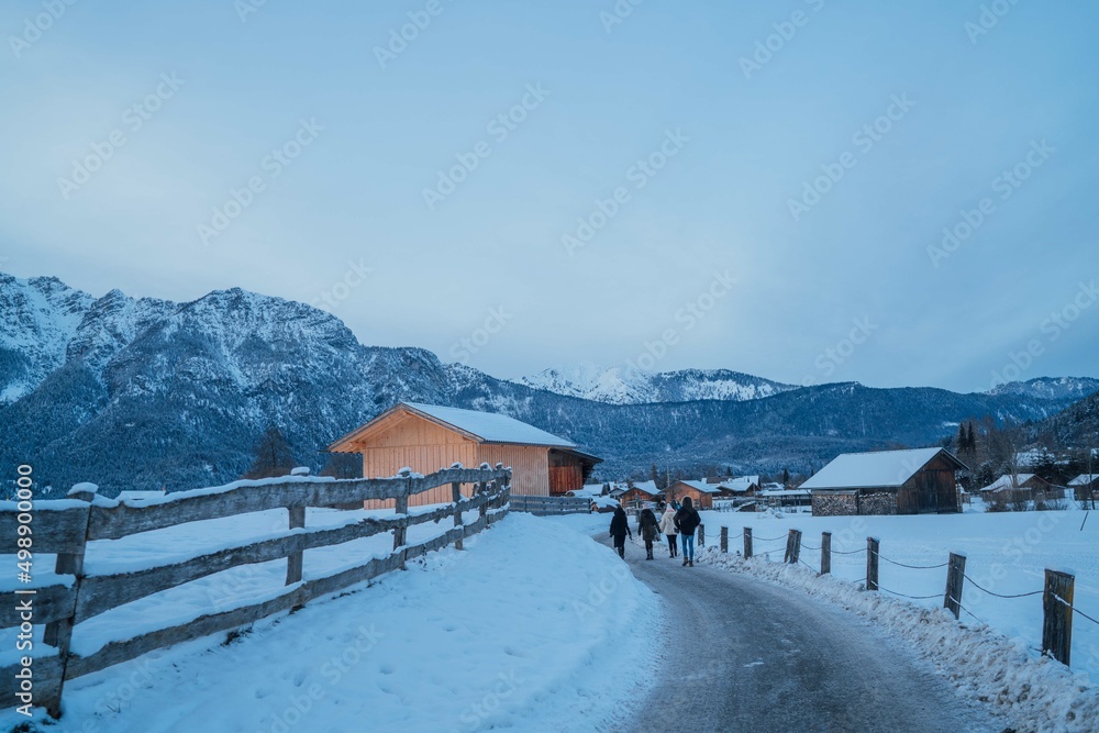 ski resort in the mountains winter