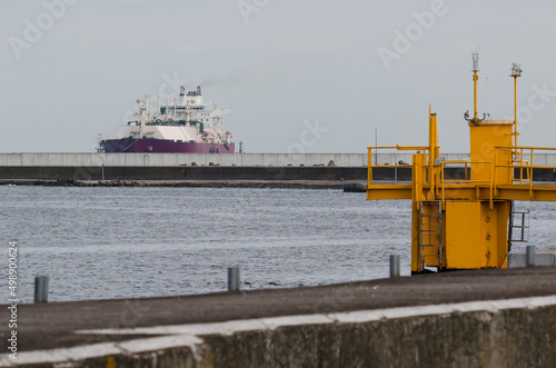 LNG TANKER - Ship sails to the gas terminal in Swinoujscie 