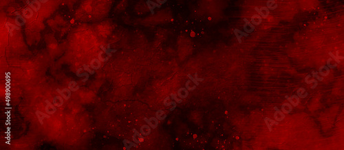 Abstract red wall painting for colorful splatter texture background. Splash acrylic red and black abstract watercolor painted background, Colorful gradient ink colors wet effect hand drawn