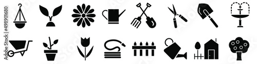 Garden icon vector set. farm illustration sign collection. vegetable garden symbol.