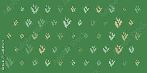 Rows of Colorful Leaves, Plants - Vintage Style Texture, Pattern Background, Design Element, Template in Editable Vector Format