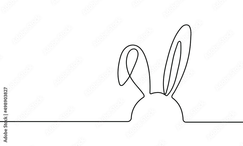 Continuous single line drawing of an Easter bunny. Easter card. Minimalist outline illustration. Vector illustration. Continuous single line drawing of an Easter bunny. Easter card. Minimalist outline illustration. Vector illustration.