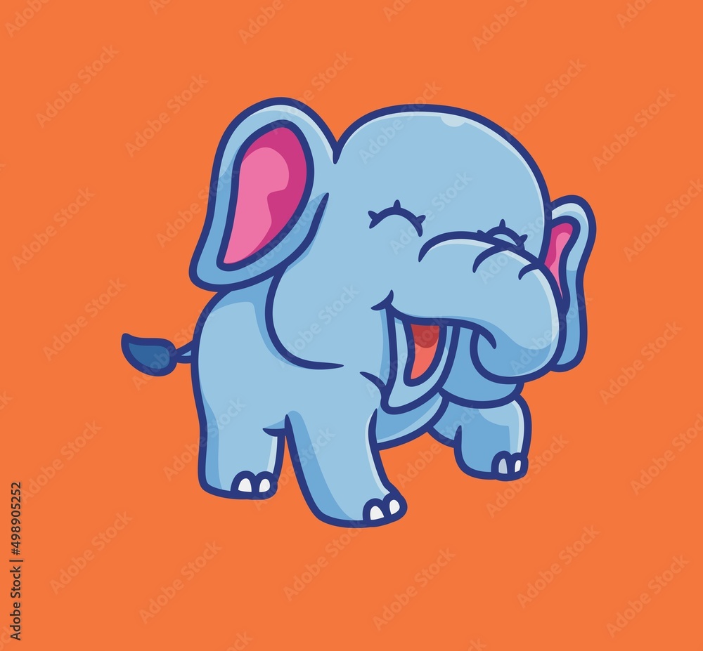 cute elephant laughing. isolated cartoon animal illustration. Flat Style Sticker Icon Design Premium Logo vector. Mascot Character cute elephant laughing. isolated cartoon animal illustration. Flat Style Sticker Icon Design Premium Logo vector. Mascot Character