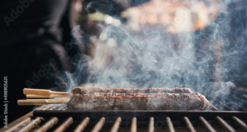 meat on the barbecue