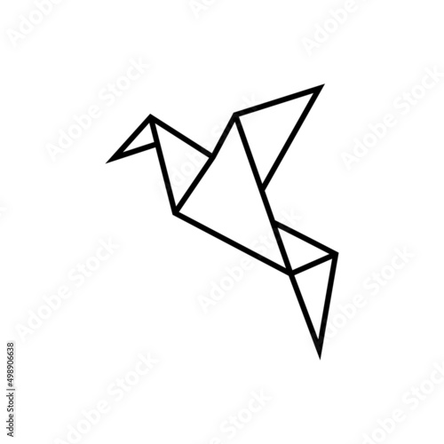 origami bird logo icon design template vector