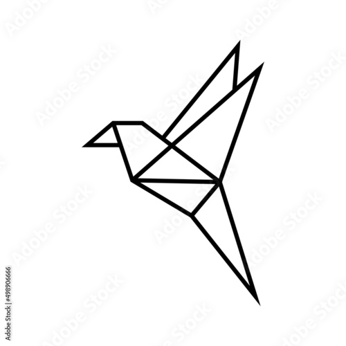 origami bird logo icon design template vector