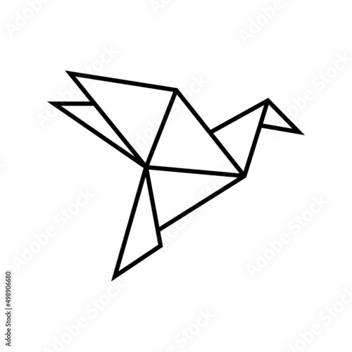 origami bird logo icon design template vector