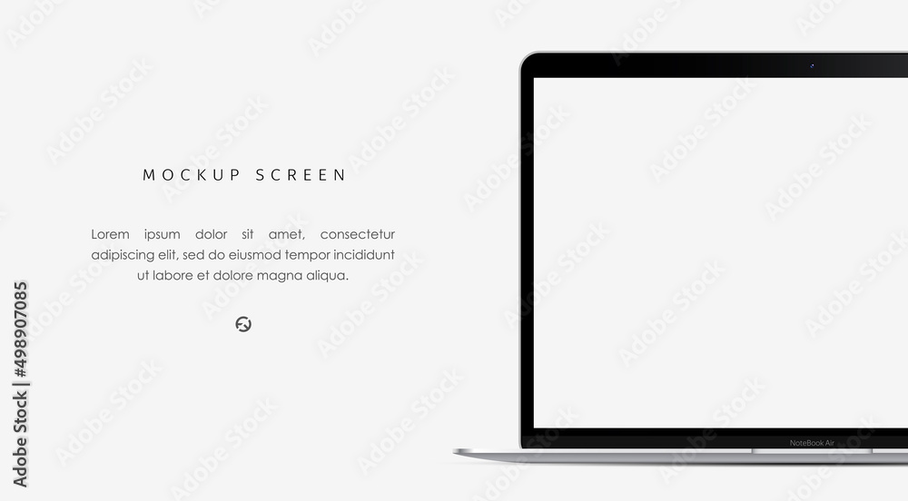 Realistic laptop screen mockup. Ready layout for your design. Vector ...