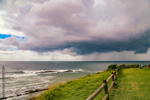 Beach view from the Bennetts Head Lookout at Forster, NSW Australia photo