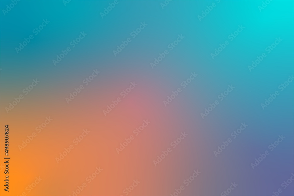 Trendy bright blurred gradient background. Mixed colors: turquoise, yellow, orange, blue, pink. Vector abstract backdrop template with smooth color