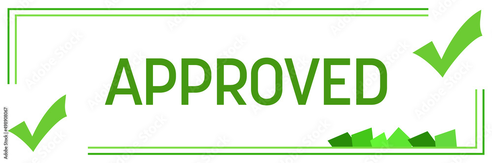 Approved Green Borders Tick Marks Corner Horizontal Approved Green Borders Tick Marks Corner Horizontal