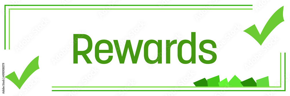 Rewards Green Borders Tick Marks Corner Horizontal Rewards Green Borders Tick Marks Corner Horizontal