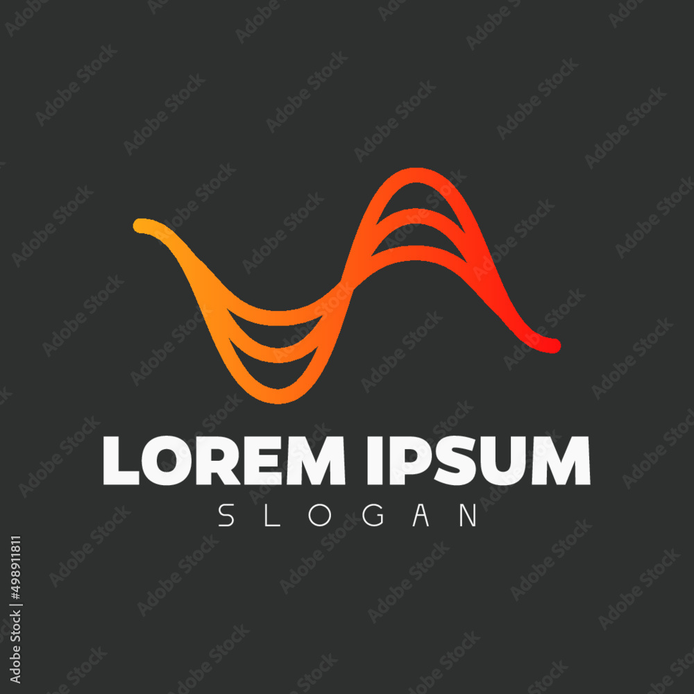 Music Logo Design, Music waves symbols. Audio logos template. Stock ...