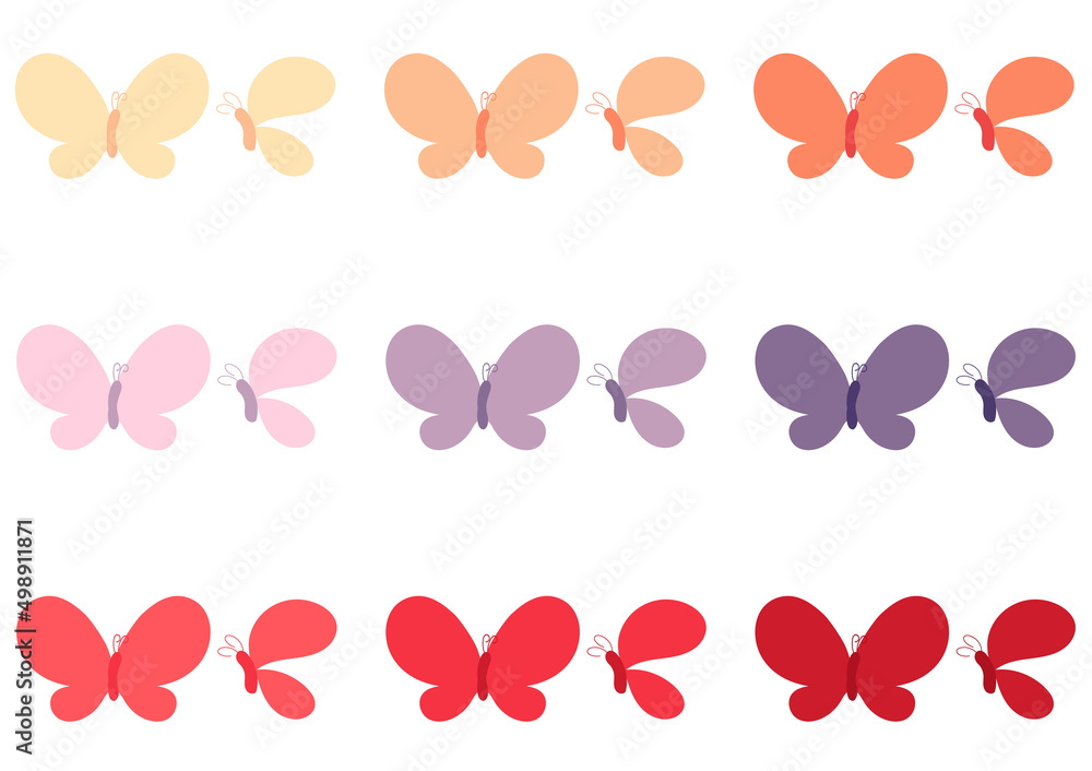 a collection of butterfly illustrations with bright colors