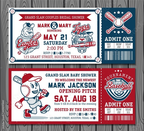 Set of vintage baseball tickets
