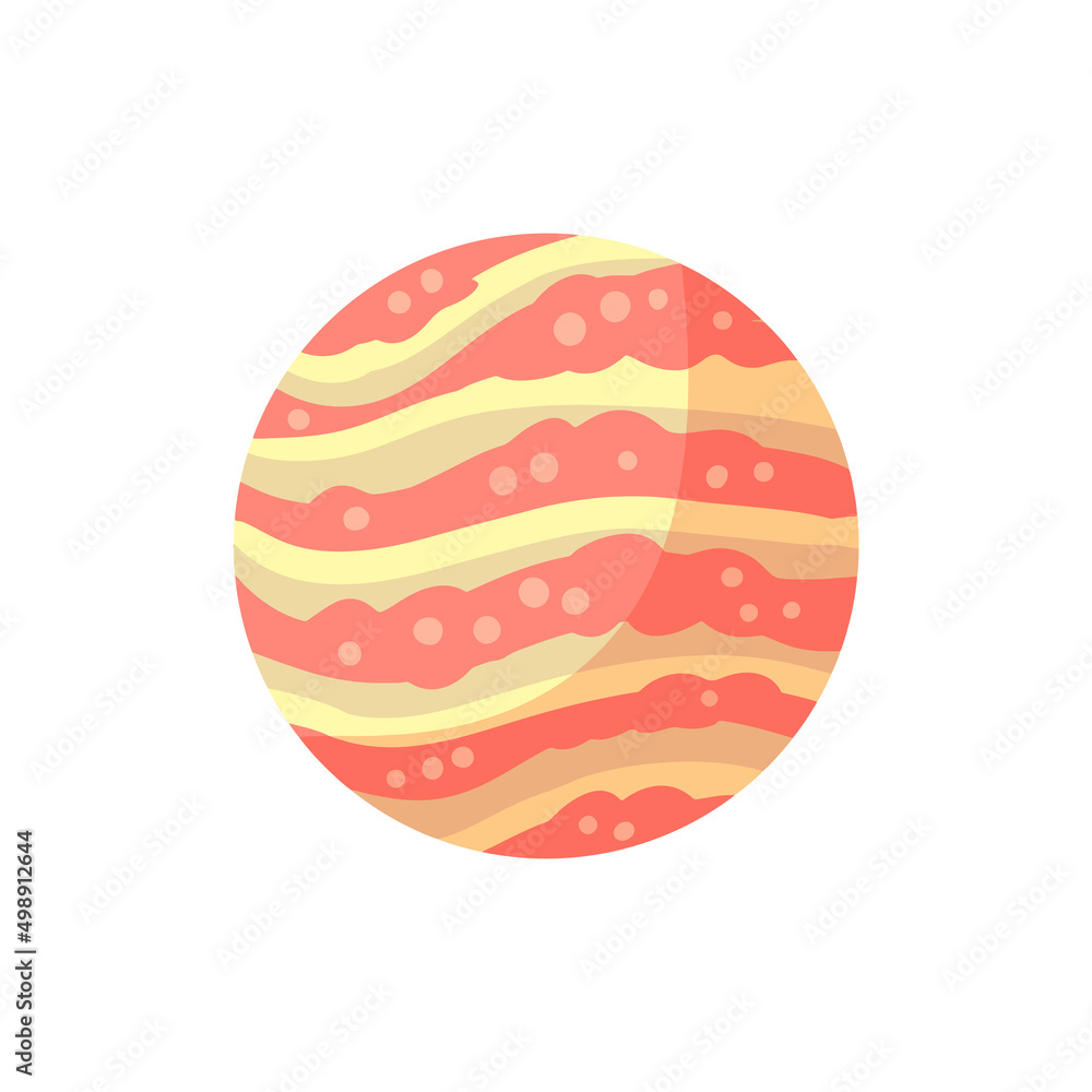 Stylized planet Venus isolated cartoon vector image. Astronomic logo image. Media glyph icon