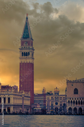 San Marco in Venice, Italy at a dramatic sunrise © scimmery1