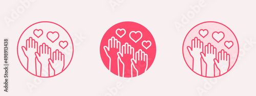 Volunteer icon. Charity, sponsor, philanthropy logo template. Vector illustration.
