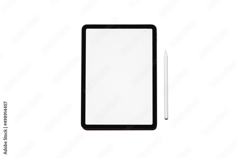 tablet PC and a white stylus on a white background . tablet PC and a white stylus on a white background .