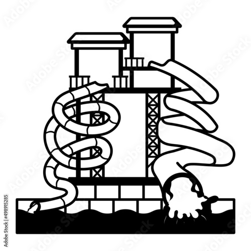 Cannonball vertical Loop vector icon design, water world symbol, recreation play ground Sign, Amusement or theme park stock illustration, AquaLoop Concept, 