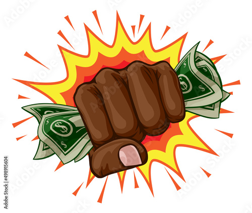 Money Cash Fist Hand Comic Pop Art Cartoon