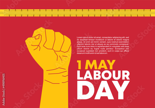 Billede på lærred Labour day background banner poster on may 1st.