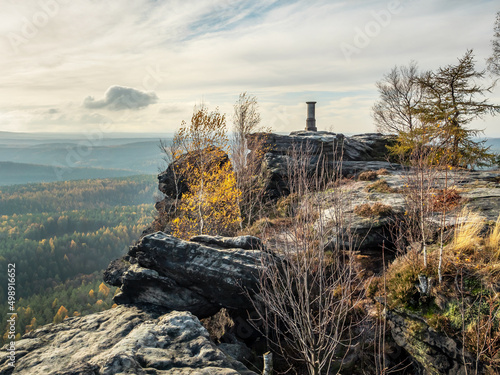 Großer Zschirnstein in der Sächsischen Schweiz – Triangulationssäule