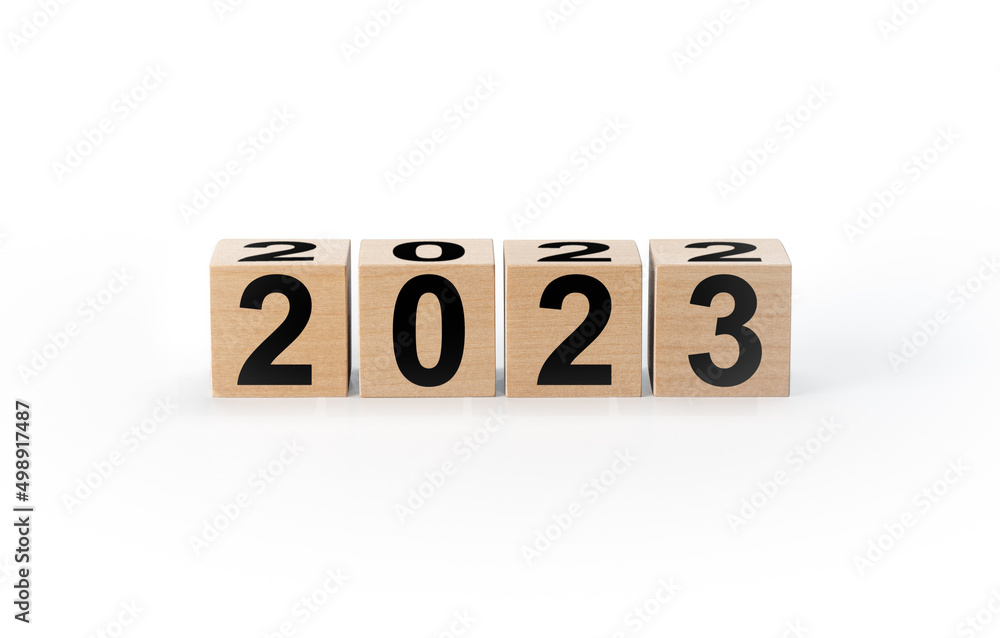 Wooden Blocks With 2022 2023 Number isolated on white background. Start new year 2023 with goal plan, goal concept, action plan, strategy, new year business vision. Wooden Blocks With 2022 2023 Number isolated on white background. Start new year 2023 with goal plan, goal concept, action plan, strategy, new year business vision.