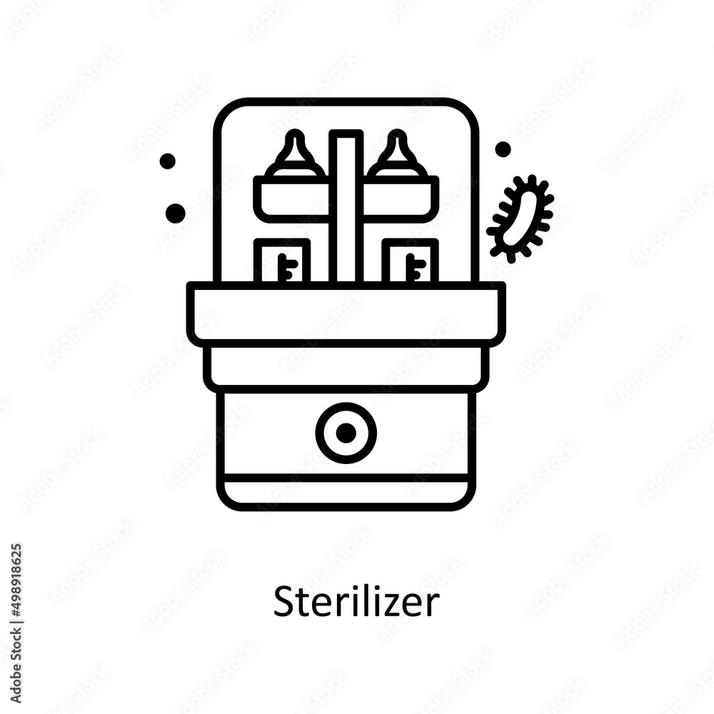 Fototapeta premium Sterilizer vector Outline Icon Design illustration. Medical And Lab Equipment Symbol on White background EPS 10 File