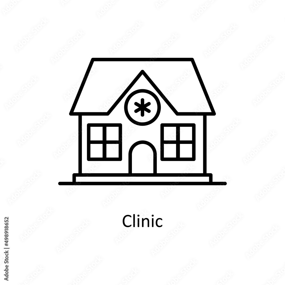 Fototapeta premium Clinic vector Outline Icon Design illustration. Medical And Lab Equipment Symbol on White background EPS 10 File
