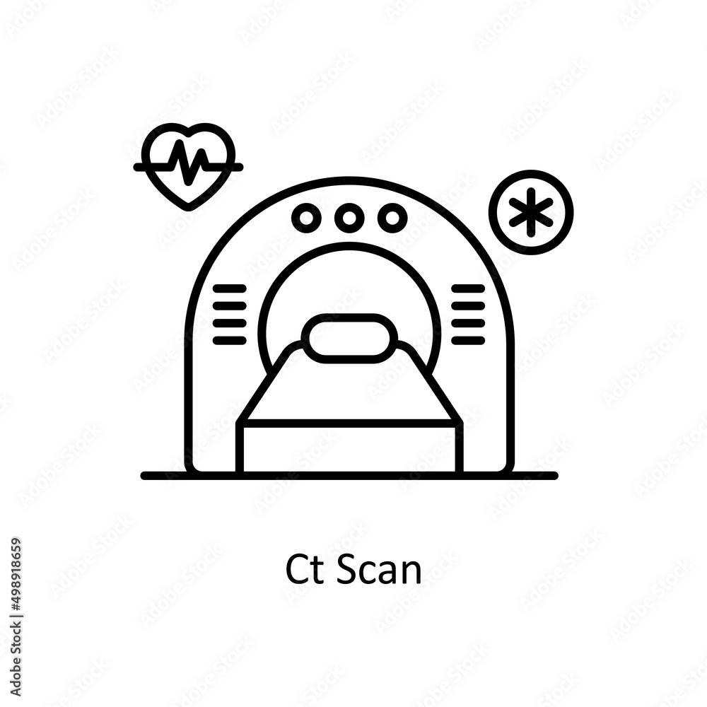 Obraz premium Ct Scan vector Outline Icon Design illustration. Medical And Lab Equipment Symbol on White background EPS 10 File
