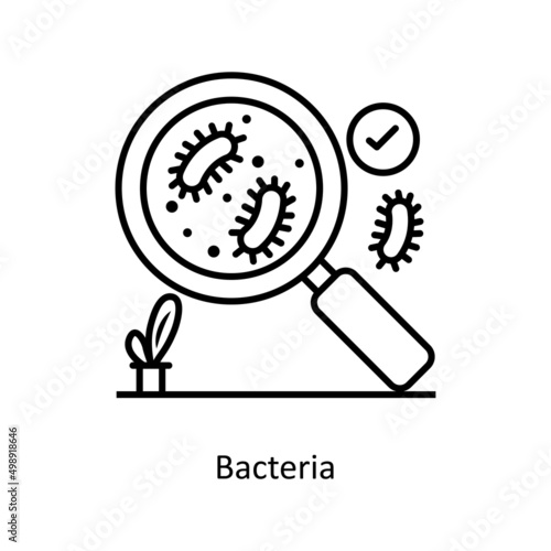 Bacteria vector Outline Icon Design illustration. Medical And Lab Equipment Symbol on White background EPS 10 File