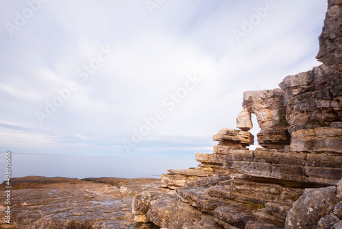 The rocky coast of Bagirganli village of Kandira district. photo