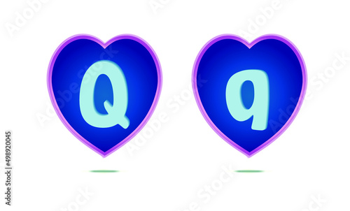 Letters of love. Big Q and small q. 