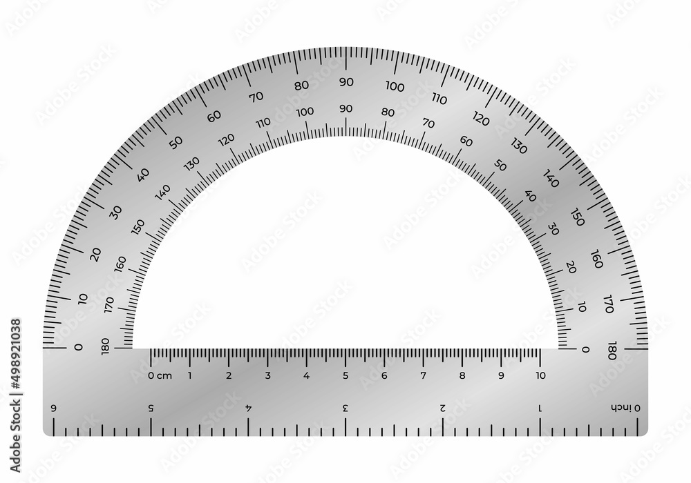 Vector illustration protractor ruler isolated on white background