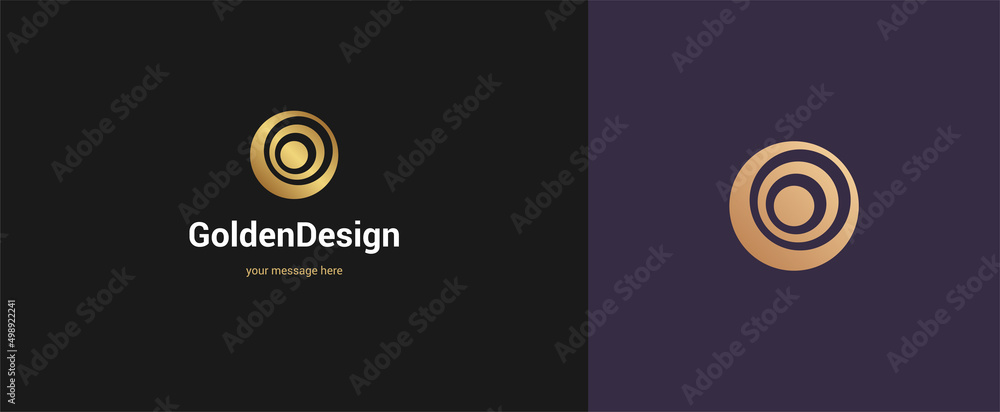 Abstract circle logo emblem design elegant modern minimal style vector illustration. Premium business geometric logotype symbol for corporate identity.