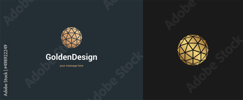 Vector abstract sphere logo emblem design elegant modern minimal style vector illustration. Premium business geometric logotype symbol for corporate identity. photo