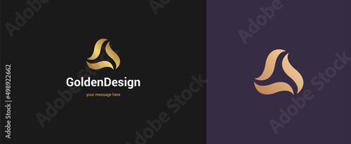 Vector abstract logo emblem design elegant triangle modern minimal style. Premium business geometric logotype symbol for corporate identity.