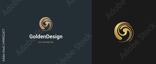 Vector abstract circle logo emblem design elegant modern minimal style vector illustration. Premium business geometric logotype symbol for corporate identity.