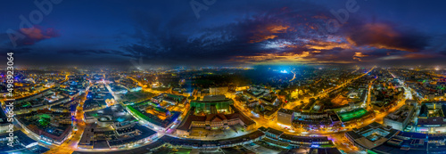 Fototapeta Naklejka Na Ścianę i Meble -  kassel aerial 360° night