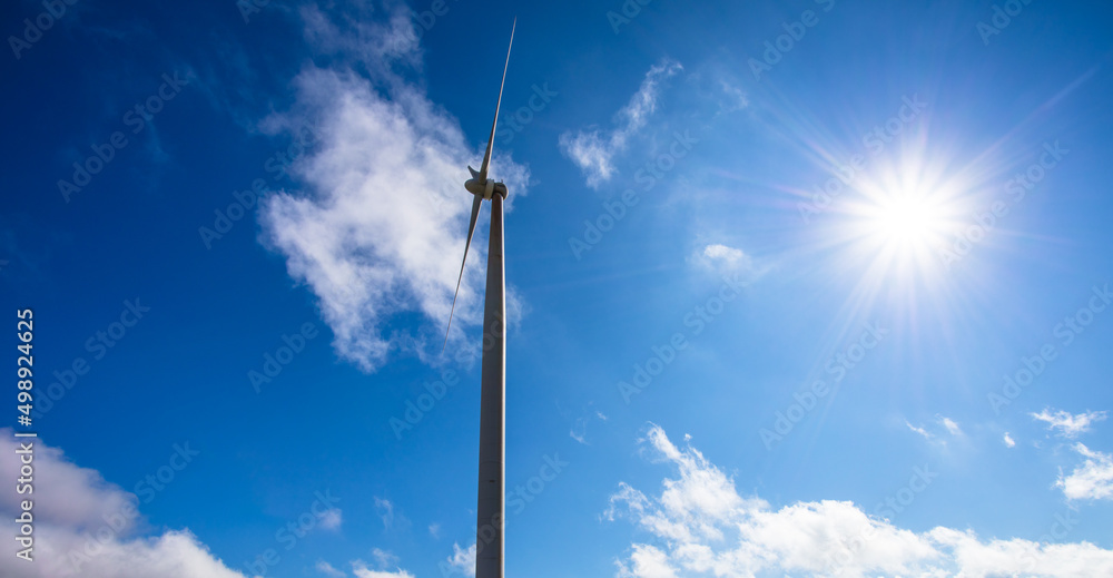 View up, bottom view of wind turbine. View up, bottom view of wind turbine.