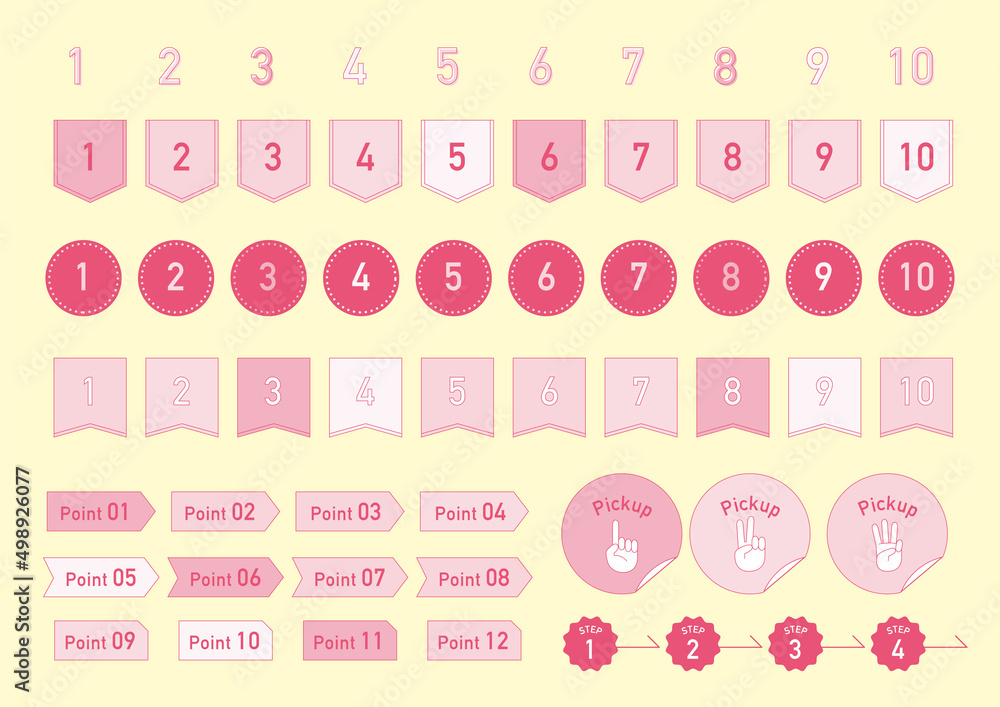 Fototapeta premium シンプルでフラットな数字のあしらい