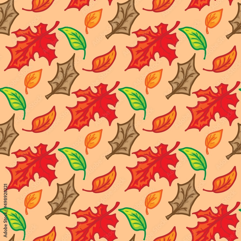 Autumn leaves vector seamless pattern Autumn leaves vector seamless pattern