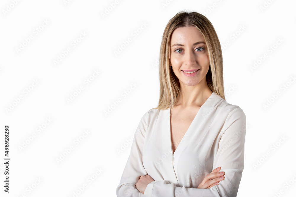 Beautiful smiling business woman portrait in confident mood. Beautiful smiling business woman portrait in confident mood.