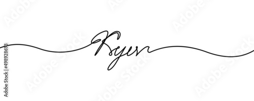 Hand drawn name of city Kyiv which is in Ukraine in One line vector style on white background