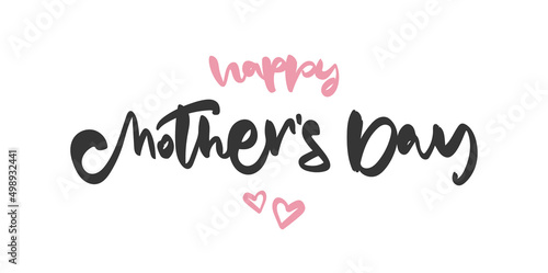 Vector illustration Handwritten lettering of Happy Mother's Day on white background.
