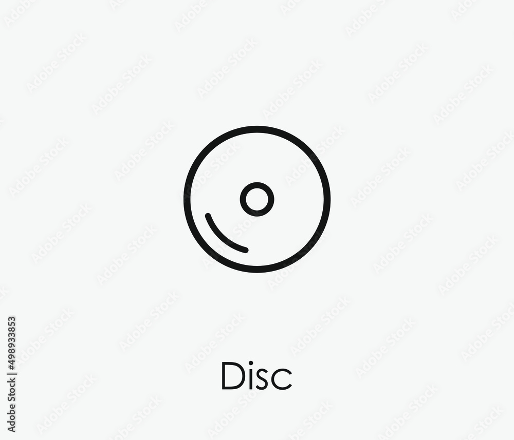 Disc vector icon. Editable stroke. Symbol in Line Art Style for Design, Presentation, Website or Apps Elements, Logo. Pixel vector graphics - Vector Disc vector icon. Editable stroke. Symbol in Line Art Style for Design, Presentation, Website or Apps Elements, Logo. Pixel vector graphics - Vector