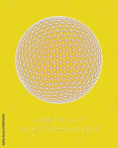 Geometric shape for design. Wireframe illustration. Molecular grid. 3d technology style. Vector illustration. Futuristic connection structure for chemistry and science