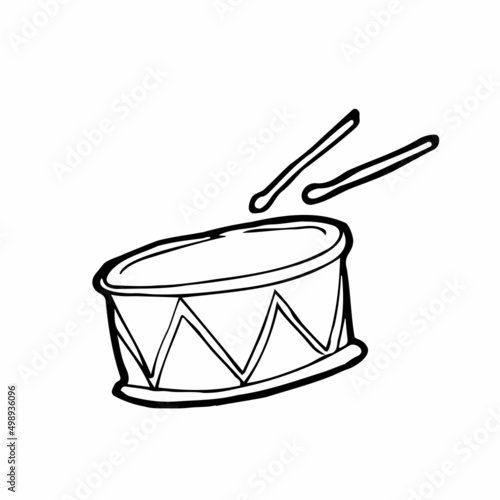 Doodle style drum sketch in vector format